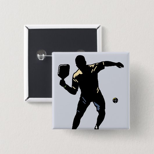 PICKLEBALL-SILHOUETTE BUTTON (Vorne & Hinten)