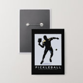 PICKLEBALL SILHOUETTE CLASSIC BUTTON (Vorderseite/Rückseite)