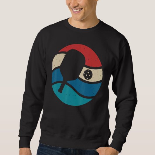 Pickleball Silhouette Retro Vintage Sweatshirt (Vorderseite)
