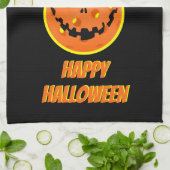 Pickleball Skeleton Jack-o''Lantern Halloween Geschirrtuch (Gefaltet)