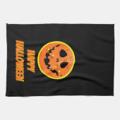 Pickleball Skeleton Jack-o''Lantern Halloween Geschirrtuch (Horizontal)