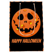 Pickleball Skeleton Jack-o''Lantern Halloween Mittlere Geschenktüte (Rückseite)