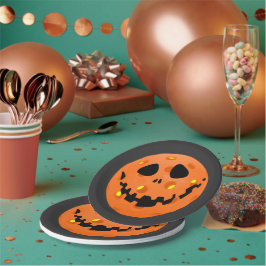 Pickleball Skeleton Jack-o''Lantern Halloween Pappteller