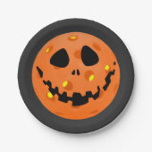 Pickleball Skeleton Jack-o''Lantern Halloween Pappteller (Vorderseite)