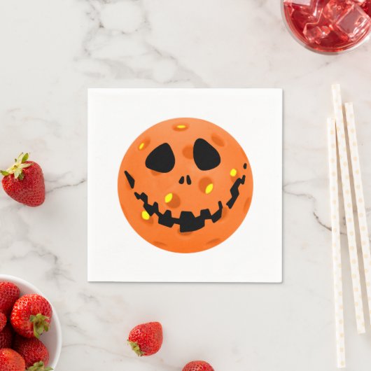 Pickleball Skeleton Jack-o''Lantern Halloween Serviette (Beispiel)