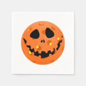 Pickleball Skeleton Jack-o''Lantern Halloween Serviette (Vorderseite)