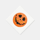 Pickleball Skeleton Jack-o''Lantern Halloween Serviette (Ecke)