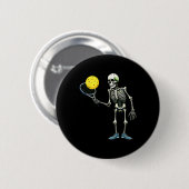 Pickleball Skeleton T-Shirt Halloween Kostüm Pickl Button (Vorne & Hinten)