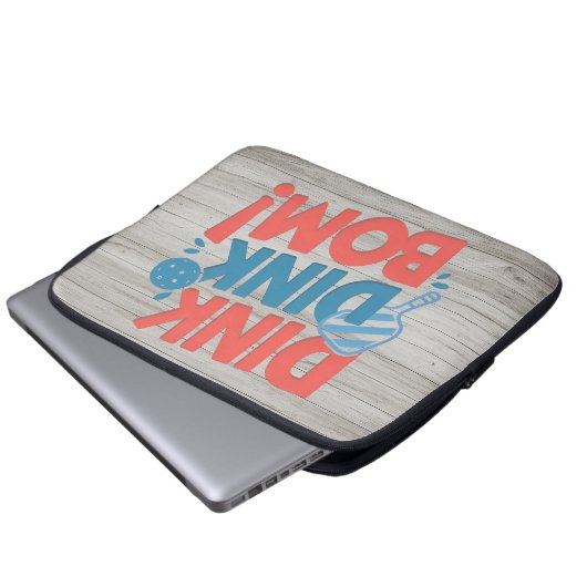 Pickleball-Slogan Dink Dink Boom Funny Pickleball Laptopschutzhülle (Vorne Knopf)
