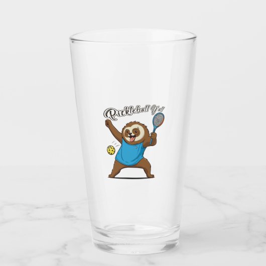 Pickleball Sloth T- Pickleball Y'all Glas (Vorderseite)