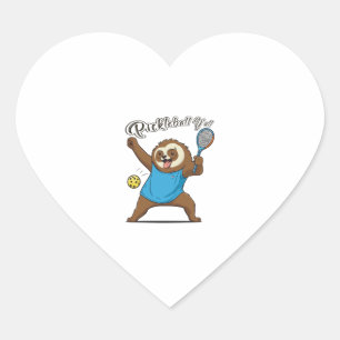 Pickleball Sloth T-Pickleball Y'all Herz-Aufkleber