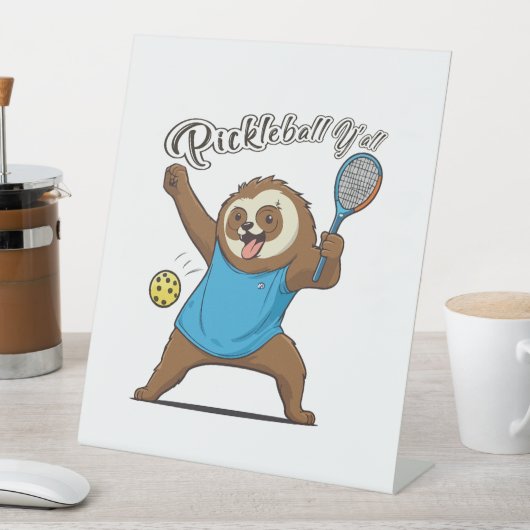 Pickleball Sloth T- Pickleball Y'all Sockelschild (In Situ)