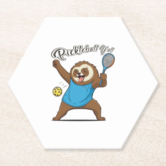 Pickleball Sloth T-Pickleball Y'all Untersetzer (Vorderseite)