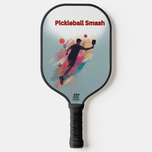 Pickleball Smash Artistic Silhouette Paddle (Vorderseite)