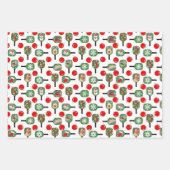 Pickleball Snowballs Ornamente & Paddeln Rot Grün Geschenkpapier Set (Vorderseite 3)