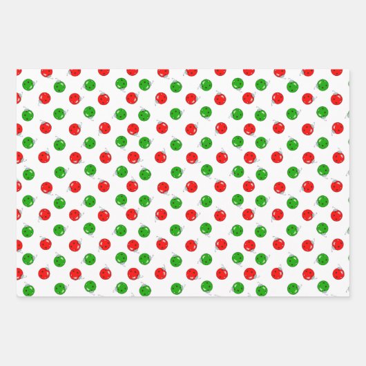 Pickleball Snowballs Ornamente & Paddeln Rot Grün Geschenkpapier Set (Vorderseite 2)