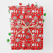 Pickleball Snowballs Ornamente & Paddeln Rot Grün Geschenkpapier Set (Beispiel)