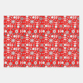 Pickleball Snowballs Ornamente & Paddeln Rot Grün Geschenkpapier Set (Vorderseite)