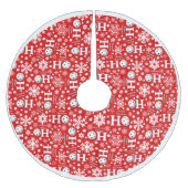 Pickleball Snowballs Schneeflocken Roter Glückwuns Polyester Weihnachtsbaumdecke (Vorderseite)