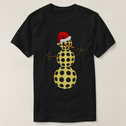 Pickleball Snowman Christmas Holiday Design T-Shirt (Design vorne)