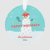 Pickleball Snowman Custom Holiday Acrylic Ornament (Vorderseite)