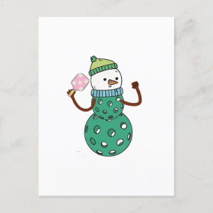 Pickleball Snowman Funny Christmas Einladungspostkarte
