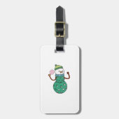 Pickleball Snowman Funny Christmas Gepäckanhänger (Vorderseite vertikal)