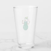 Pickleball Snowman Funny Christmas Glas (Rückseite)