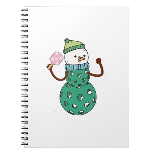 Pickleball Snowman Funny Christmas Notizblock (Vorderseite)