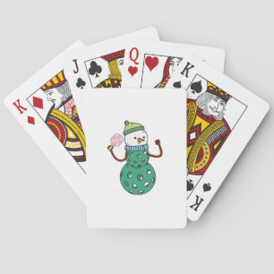 Pickleball Snowman Funny Christmas Spielkarten