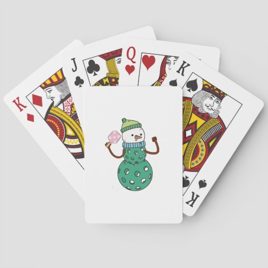 Pickleball Snowman Funny Christmas Spielkarten (Rückseite)