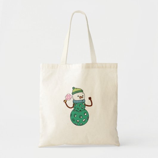 Pickleball Snowman Funny Christmas Tragetasche (Vorne)