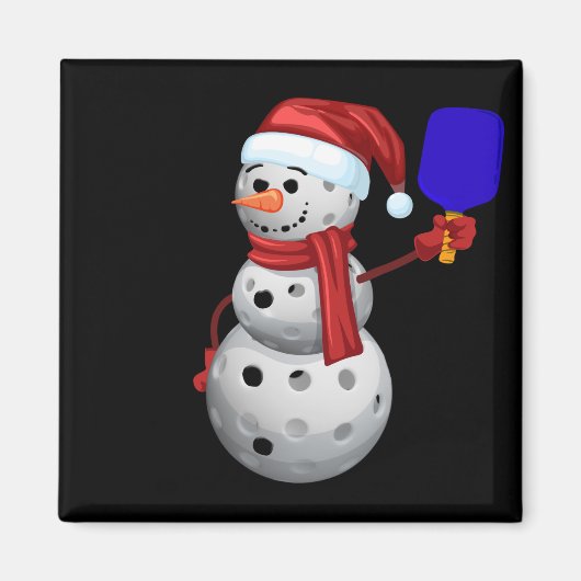 Pickleball Snowman Magnet (Vorne)