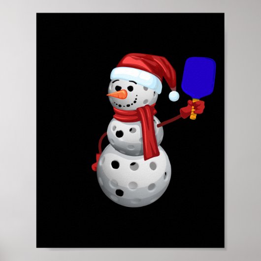 Pickleball Snowman Poster (Vorne)