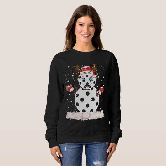 Pickleball Snowman Weihnachts-Wintersportspiele Sweatshirt (Vorne ganz)