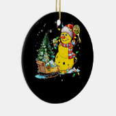 Pickleball Snowman Weihnachtsmannmütze Lights Chri Keramik Ornament (Rechts)