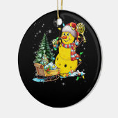 Pickleball Snowman Weihnachtsmannmütze Lights Chri Keramik Ornament (Links)