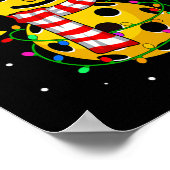 Pickleball Snowman Weihnachtsmannmütze Lights Chri Poster (Ecke)