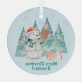 Pickleball Snowmen, minzige Weihnachten Ornament Aus Glas (Rückseite)