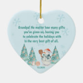 Pickleball Snowmen, Weihnachten der Minze für Groß Keramik Ornament (Hinten)