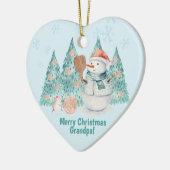 Pickleball Snowmen, Weihnachten der Minze für Groß Keramik Ornament (Links)