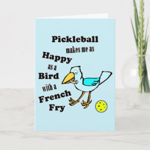 Pickleball So Glücklich Wie Ein Vogel Mit Einem Po Karte