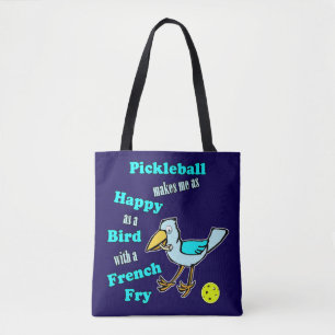Pickleball so glücklich wie ein Vogel mit einer Po Tasche
