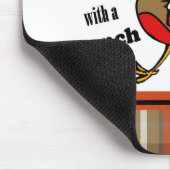 Pickleball - so glücklich wie ein Vogel mit franzö Mousepad (Ecke)