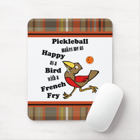 Pickleball - so glücklich wie ein Vogel mit franzö Mousepad (Mit Mouse)