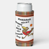 Pickleball - so glücklich wie ein Vogel mit franzö Selters Dosenkühler (Seltzer Vorderseite)