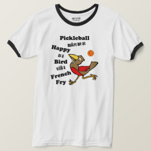 Pickleball - so glücklich wie ein Vogel mit franzö T-Shirt
