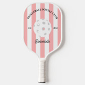 Pickleball Social Club gestreift Personalisiert Pickleball Schläger (Rückseite)