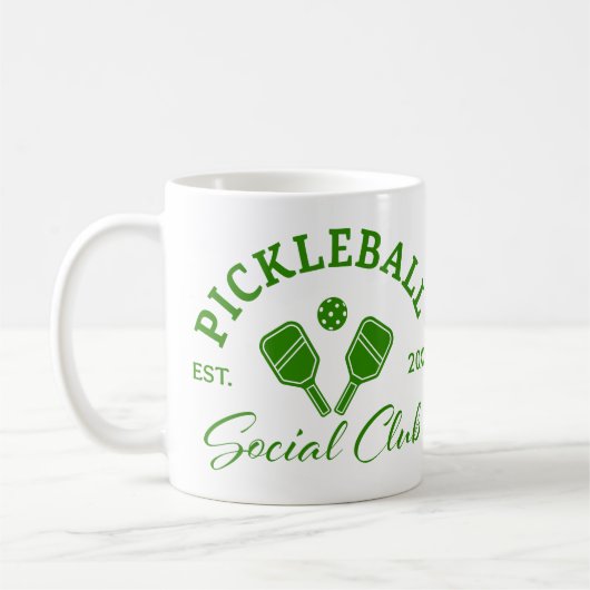 Pickleball Social Club Mug Custom EST Year Kaffeetasse (Links)
