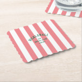 Pickleball Social Club Pink Cabana Strip Party Untersetzer (angewinkelt)